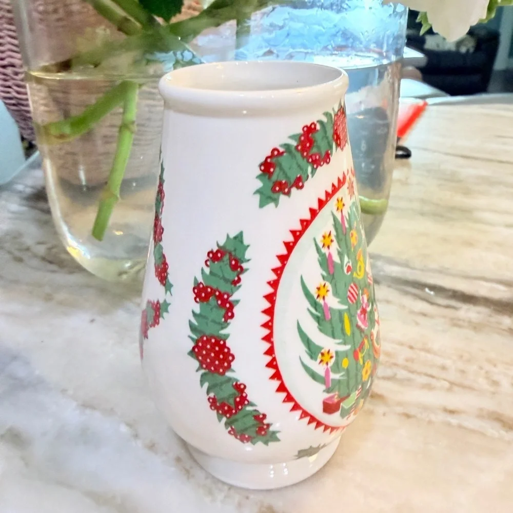 Vintage 1983 Portmeirion Spirit Of Christmas Vase By Susan Williams-Ellis